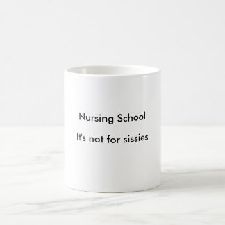 Verpleegster Schoo, het is niet voor dienstreizen. Koffiemok