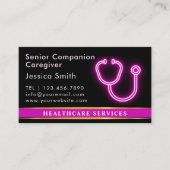 Verpleegster Scrubs en Stethoscoop Elegant Medisch Visitekaartje (Voorkant)