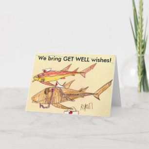 Verpleegster Shark Get Well Kaart