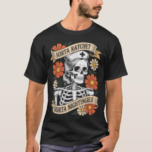 Verpleegster Soort Ratchet Soort Nachtegaal Skelet T-shirt