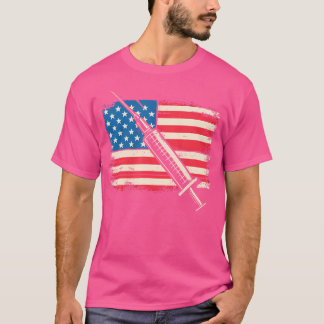 Verpleegster Spuit Amerikaanse Vlag - Patriottisch T-shirt
