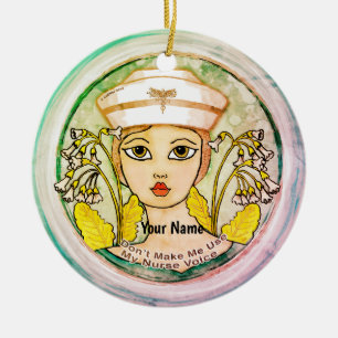 Verpleegster stem keramisch ornament