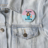 Verpleegster Sterk | retro vibes Ronde Button 5,7 Cm (In situ)