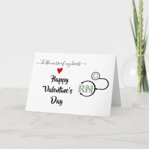 Verpleegster stethoscoop Valentijnsdag mint groen Kaart