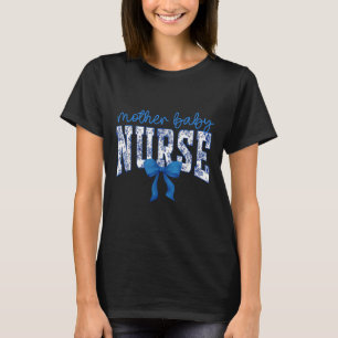 Verpleegster strik blauwe Coquette Moeder Baby ver T-shirt