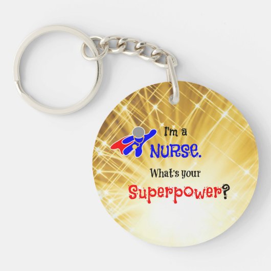 Verpleegster Superheld Sleutelhanger (Voorkant)
