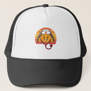 Verpleegster Taco Retro Vintage Gravure Ontwerp_1 Trucker Pet