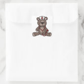 Verpleegster Teddy Bear Vierkante Sticker (Tas)
