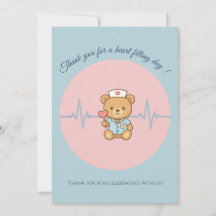 Verpleegster Teddybeer Bedankkaart