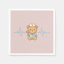 Verpleegster Teddybeer Feestservet