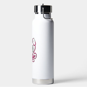 Verpleegster thuis roze stethoscoop shirt ontwerp_ waterfles