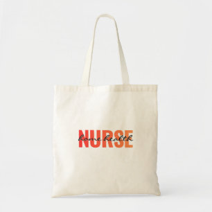 Verpleegster Thuiszorg Moderne Typografie Tote Bag