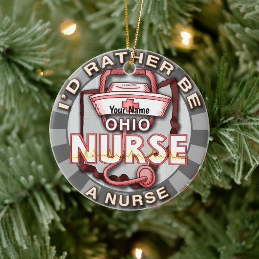 verpleegster uit Ohio Keramisch Ornament (Boom)