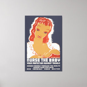Verpleegster van de Baby Canvas Afdruk