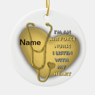 Verpleegster van de Yellow Heart Air Force Keramisch Ornament