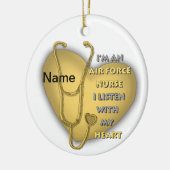 Verpleegster van de Yellow Heart Air Force Keramisch Ornament (Links)