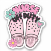 Verpleegster van dienst klompen waterdicht sticker (Voorkant)