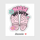 Verpleegster van dienst klompen waterdicht sticker (Vel)