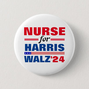 Verpleegster voor Harris Walz Red Blue Ronde Button 5,7 Cm
