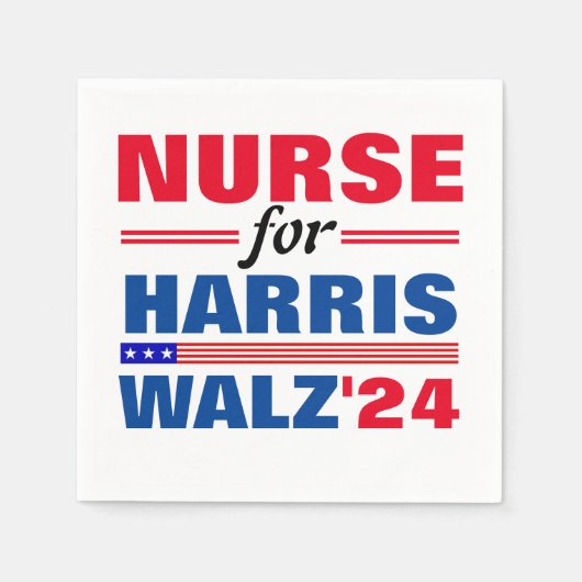 Verpleegster voor Harris Walz Red Blue Servet (Voorkant)