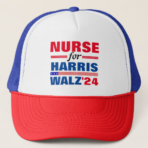 Verpleegster voor Harris Walz Red Blue Trucker Pet
