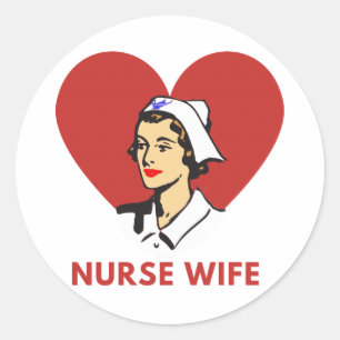 Verpleegster vrouw ronde sticker