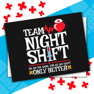 Verpleegster Waardering Grappig Team Nachtdienst V Briefkaart