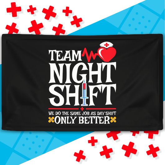 Verpleegster Waardering Grappig Team Nachtdienst V Spandoek