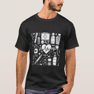 Verpleegsters Dokters Doodle Verpleegster Medisch T-shirt