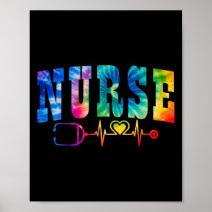 Verpleegster's Life Tie Dye Heart Stethoscoop Verp Poster