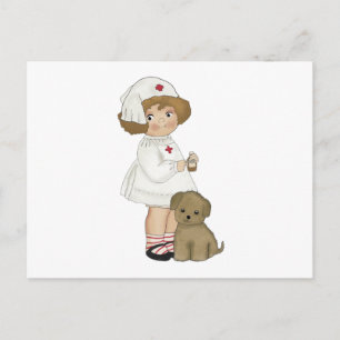  verpleegsters met puppy T-shirts en cadeautjes Briefkaart