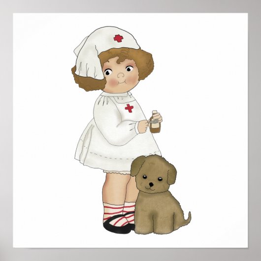 verpleegsters met puppy T-shirts en cadeautjes Poster (Voorkant)