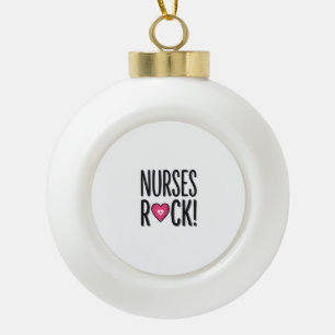 Verpleegsters Rots Verpleegster Hart Vector Design Keramische Bal Ornament