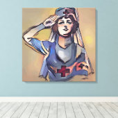 verpleegsterssoldaat canvas afdruk (Insitu (Houten vloer))