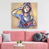 verpleegsterssoldaat canvas afdruk (Insitu (Woonkamer))