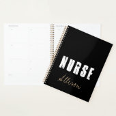 Verpleegzwart en gouden stijlvol, speciaal aangepa planner (Display)