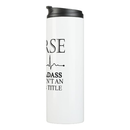 Verpleger omdat badass Lifesaver geen ambtenaar is Thermosbeker (Geroteerd rechts)