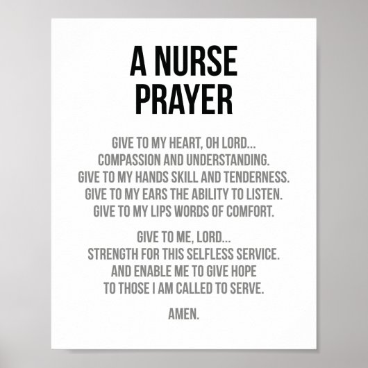 Verpleger Prayer Poster (Voorkant)