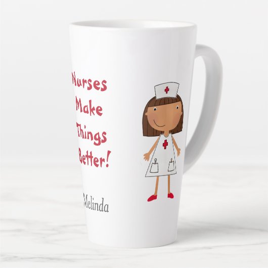 Verplegers maken dingen beter latte mok (Rechterhoek)