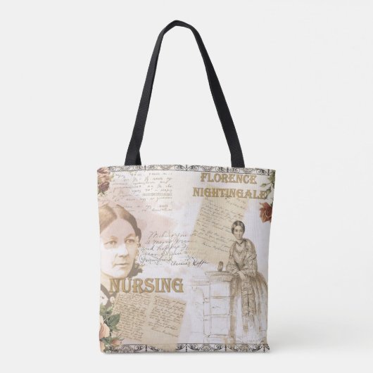 verpleging Florence Nightingale grafische tekst Draagtas (Achterkant)