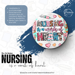 Verpleging is een kwestie van het hart Knop Ronde Button 5,7 Cm