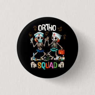 Verpleging Ortho Squad Skeletten Halloween Orthope Ronde Button 3,2 Cm