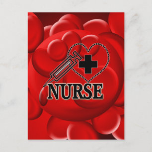 VERPLEISTE BLOEDCELLEN SYRINGE HART LOGO BRIEFKAART