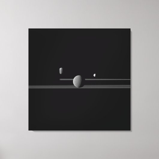 Verplette Canvasafdruk van de Moons van Saturnus Canvas Afdruk (Voorkant)
