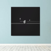 Verplette Canvasafdruk van de Moons van Saturnus Canvas Afdruk (Insitu (Houten vloer))