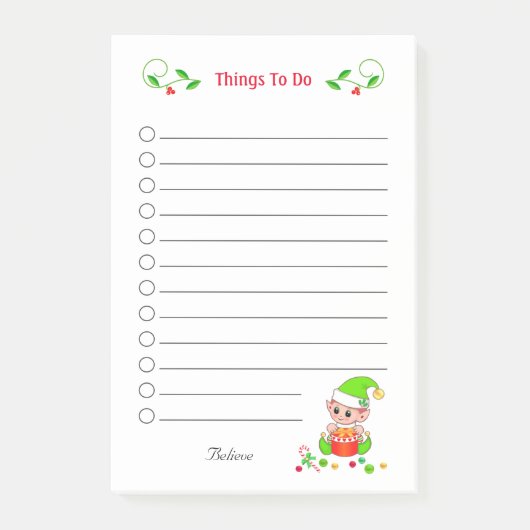 Verpletter kerstmis Elf dingen om post-it nota's t Post-it® Notes (Voorkant)