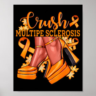 Verpletter Multiple Sclerose Bling Oranje Lint Bew Poster