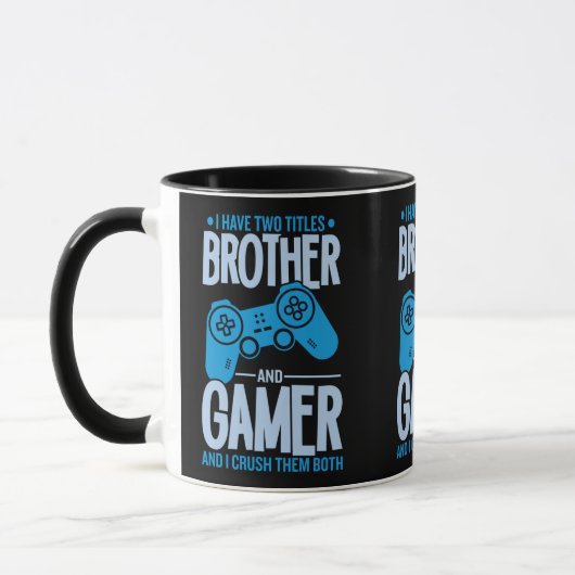 Verpletter twee titels Broer en gamer Mok (Links)