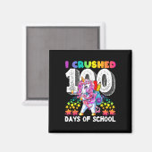 Verpletterd 100 dagen van school flossen eenhoorn magneet (Voorkant / Achterkant)