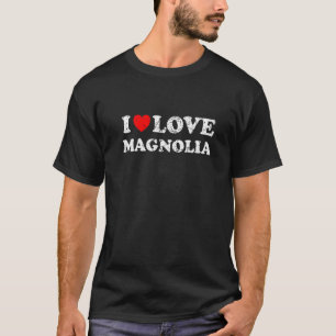 Verpletterde grunge versleten stijl I Love Magnoli T-shirt